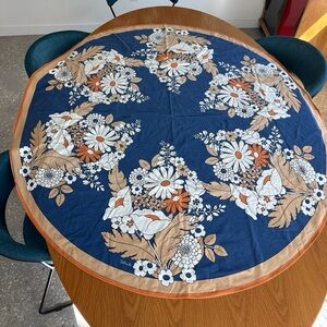 Vintage Floral Table Cloth 56 W x 61”L